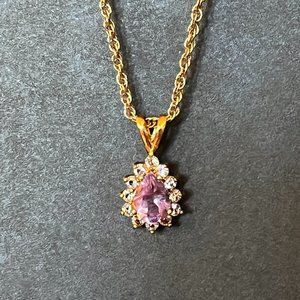 Beautiful 1.5 carat Amethyst Gold Necklace